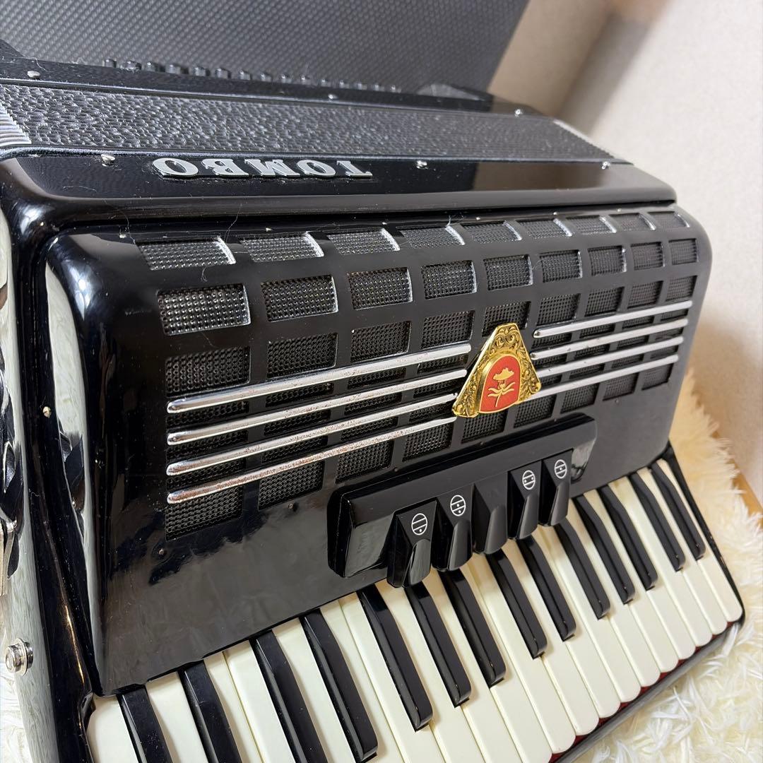 【希少】オールブラック TOMBO トンボ アコーディオン T 48 ケース付