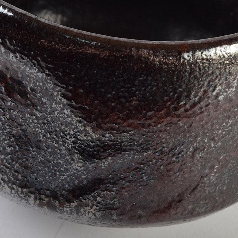 茶道具　黒楽茶碗　陶印あり　時代箱　V　R9389