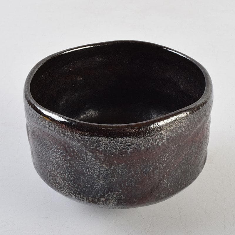 茶道具　黒楽茶碗　陶印あり　時代箱　V　R9389