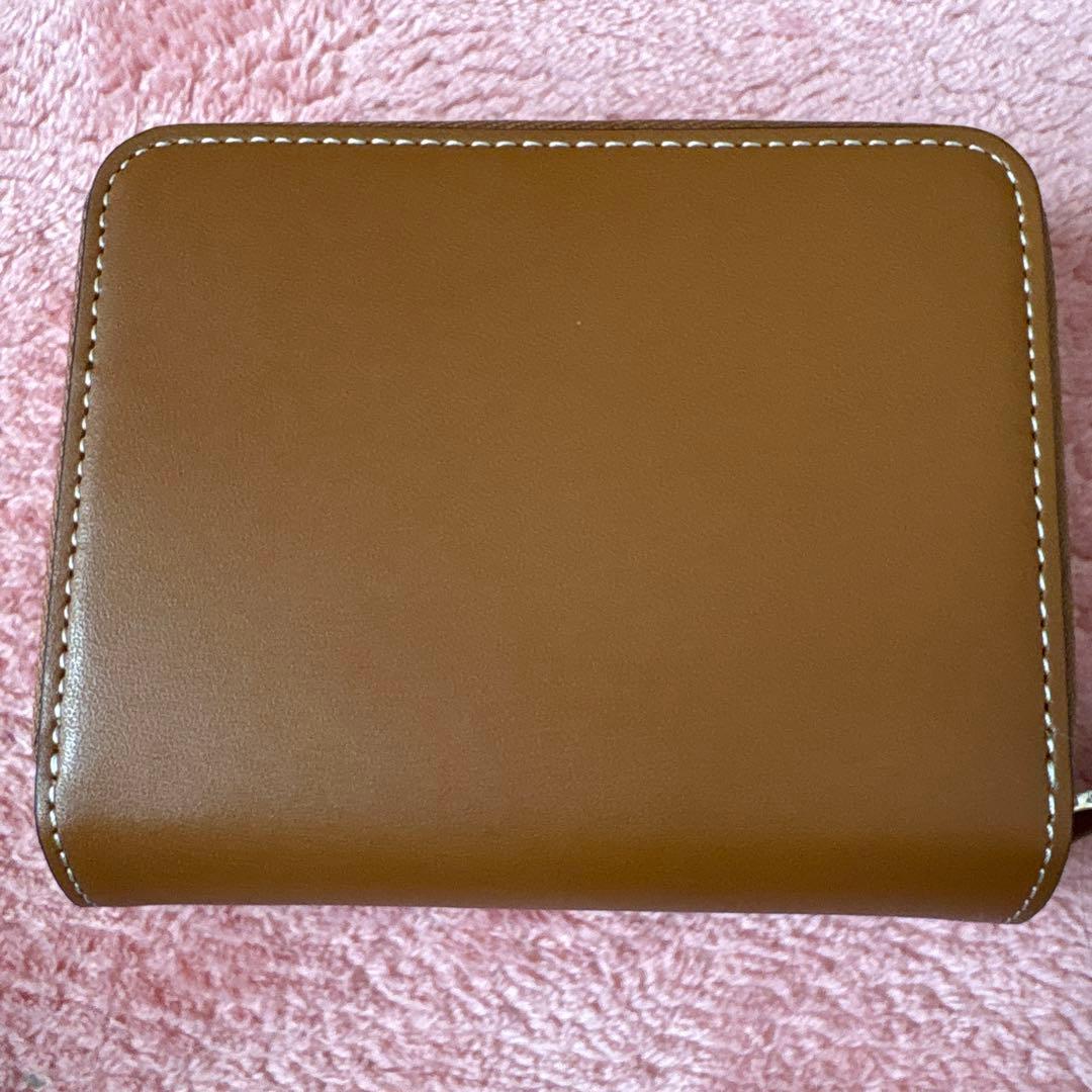 アニエスベー　レザー 二つ折りウォレット　ブラウン　未使用品