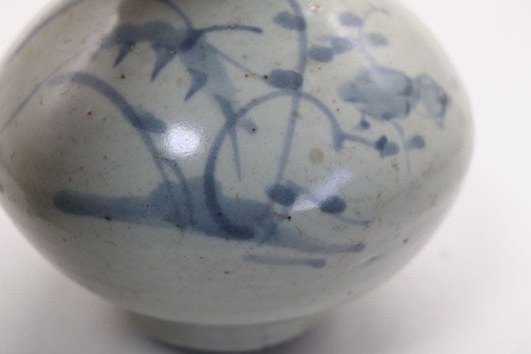 李朝　染付　油壺　アンティーク　送料込み1121