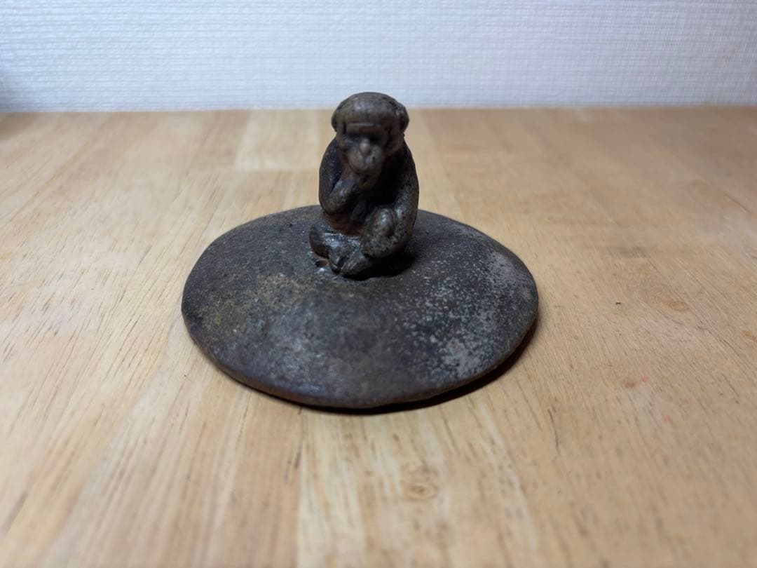 ㊸備前焼 宝瓶 登り窯 猿 サル さる 手びねり 急須