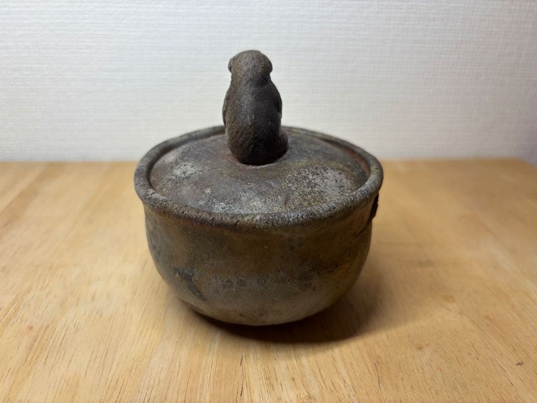 ㊸備前焼 宝瓶 登り窯 猿 サル さる 手びねり 急須