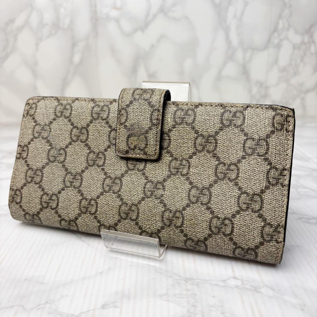06 GUCCI 長財布 PVC 二つ折り財布 GGスプリーム uk6