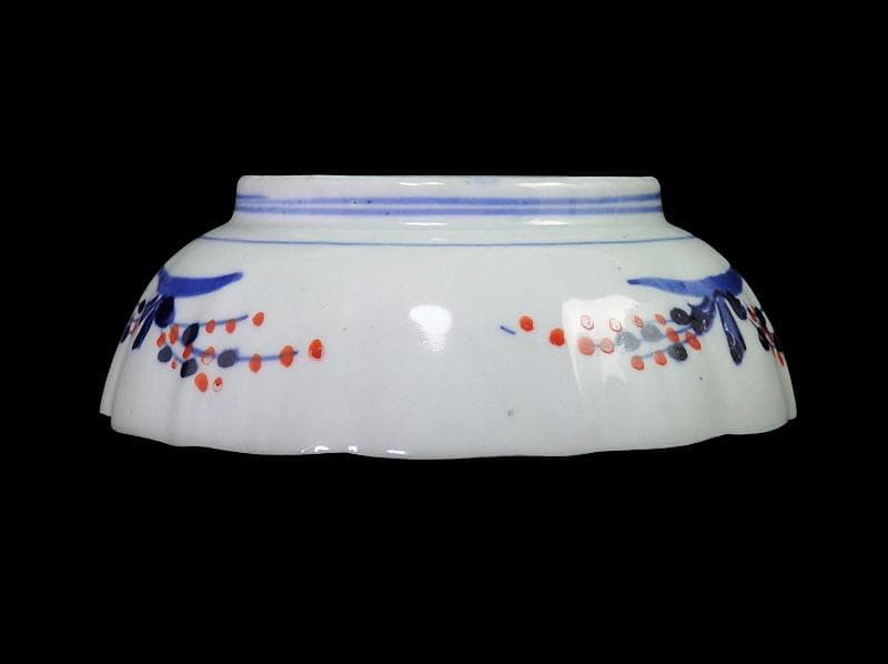 古伊万里　色絵　窓絵獅子　秋草に兎の図　膾皿　５客　D049AS-DBj