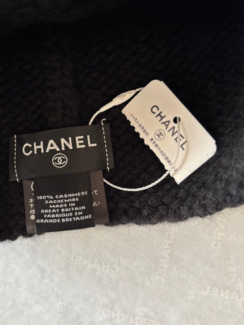 CHANEL カシミヤニット帽 2025新作 ブラック