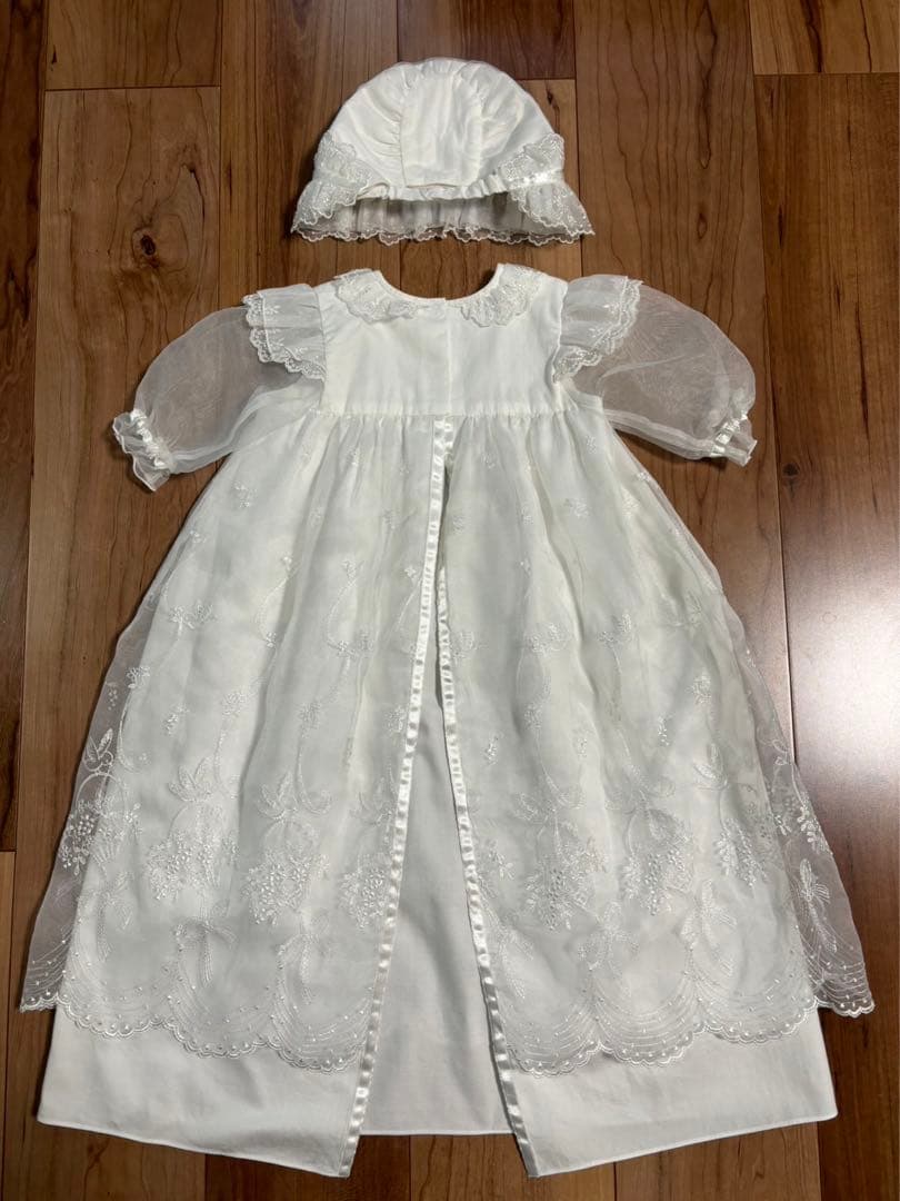 ファミリア　ベビードレス　セレモニードレス　帽子付き　50