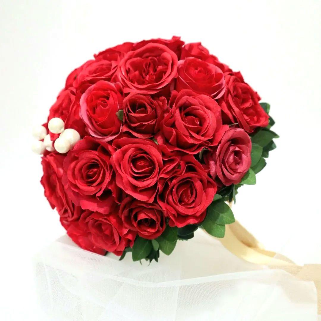 人気❁赤バラブーケ・ブートニア2点セット❁結婚式　前撮り