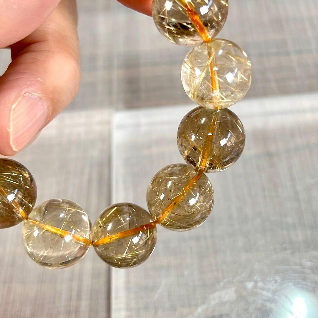 内径18.5cm 針多め　ゴールドルチルブレスレット　金運強 6-20