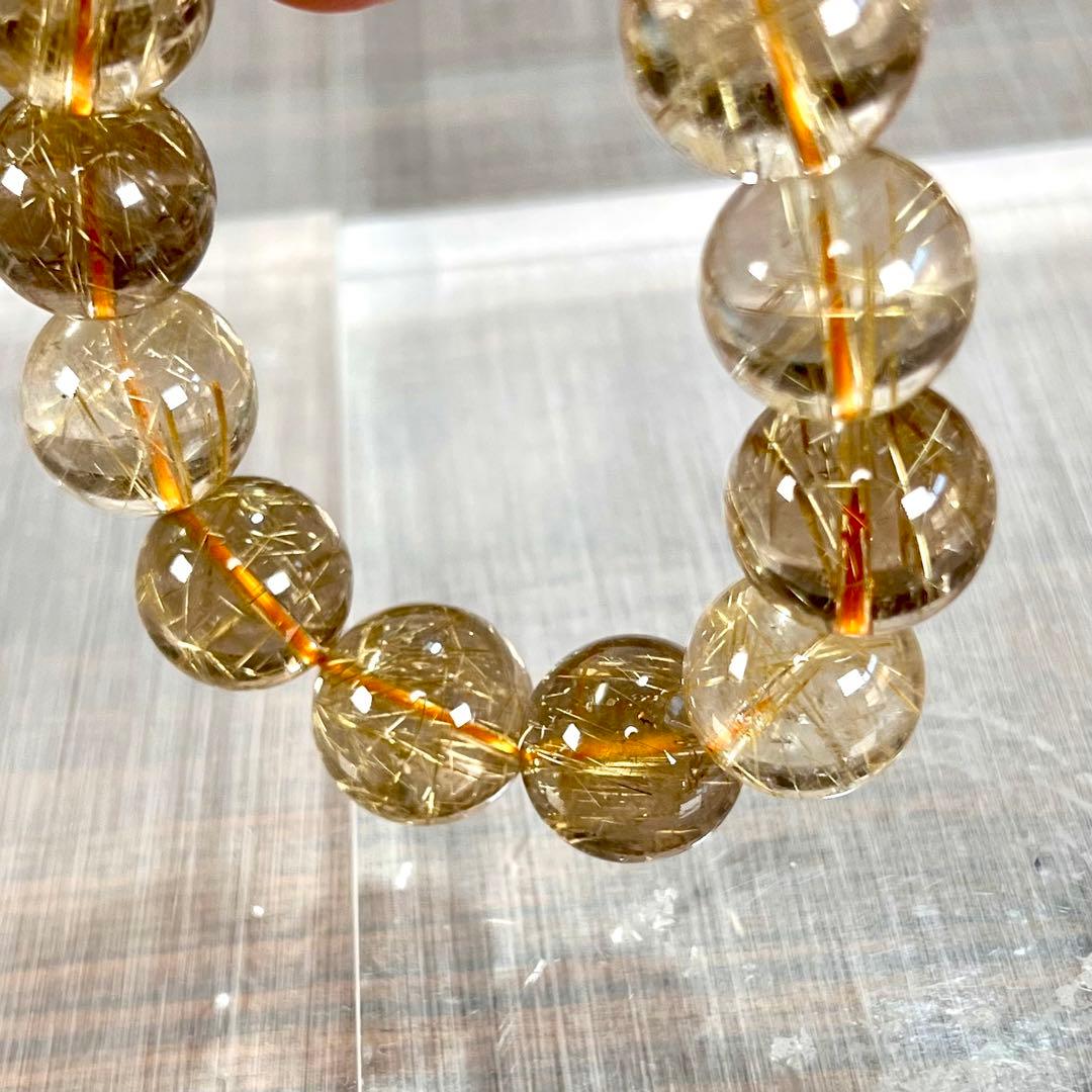 内径18.5cm 針多め　ゴールドルチルブレスレット　金運強 6-20