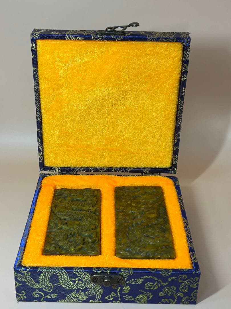 中国骨董 天然高古玉 天然玉石 龍鳳玉符文鎮高古玉 貴重 時代物文房具 希少レア