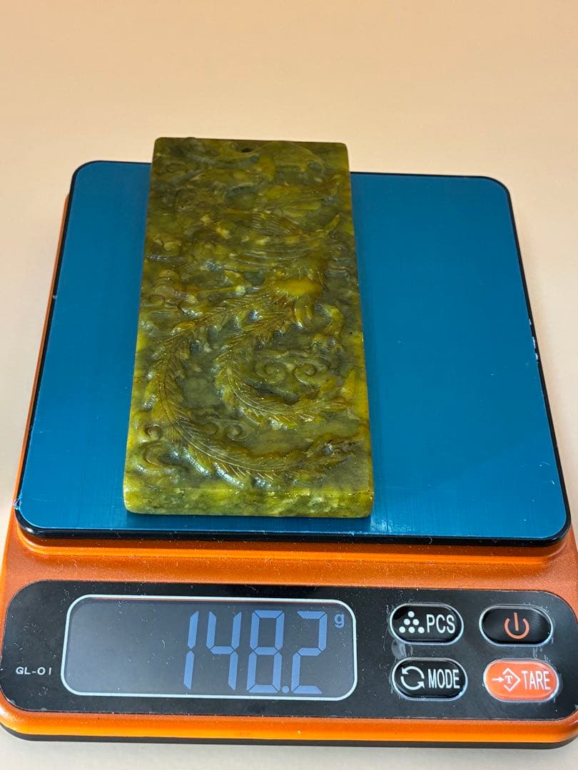 中国骨董 天然高古玉 天然玉石 龍鳳玉符文鎮高古玉 貴重 時代物文房具 希少レア