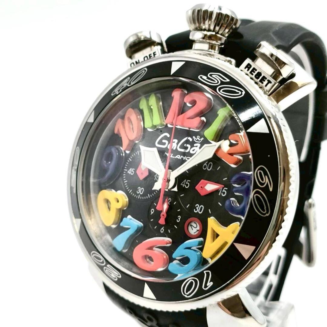 稼働品 GaGa MILANO 腕時計 マヌアーレ クロノグラフ N.C9104