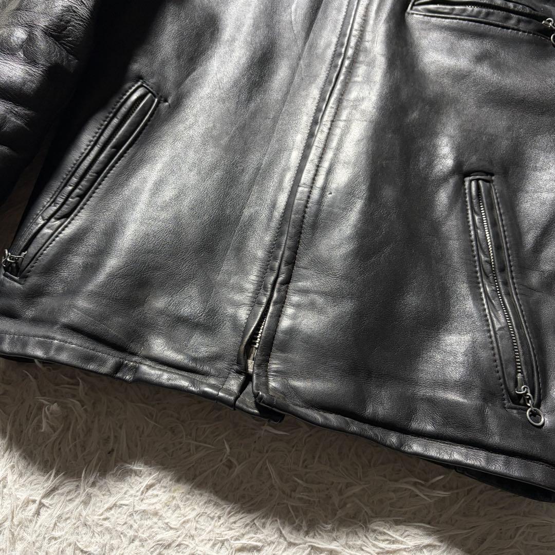 【米国製】schott ライダースジャケット 641 本革　ブラック 38