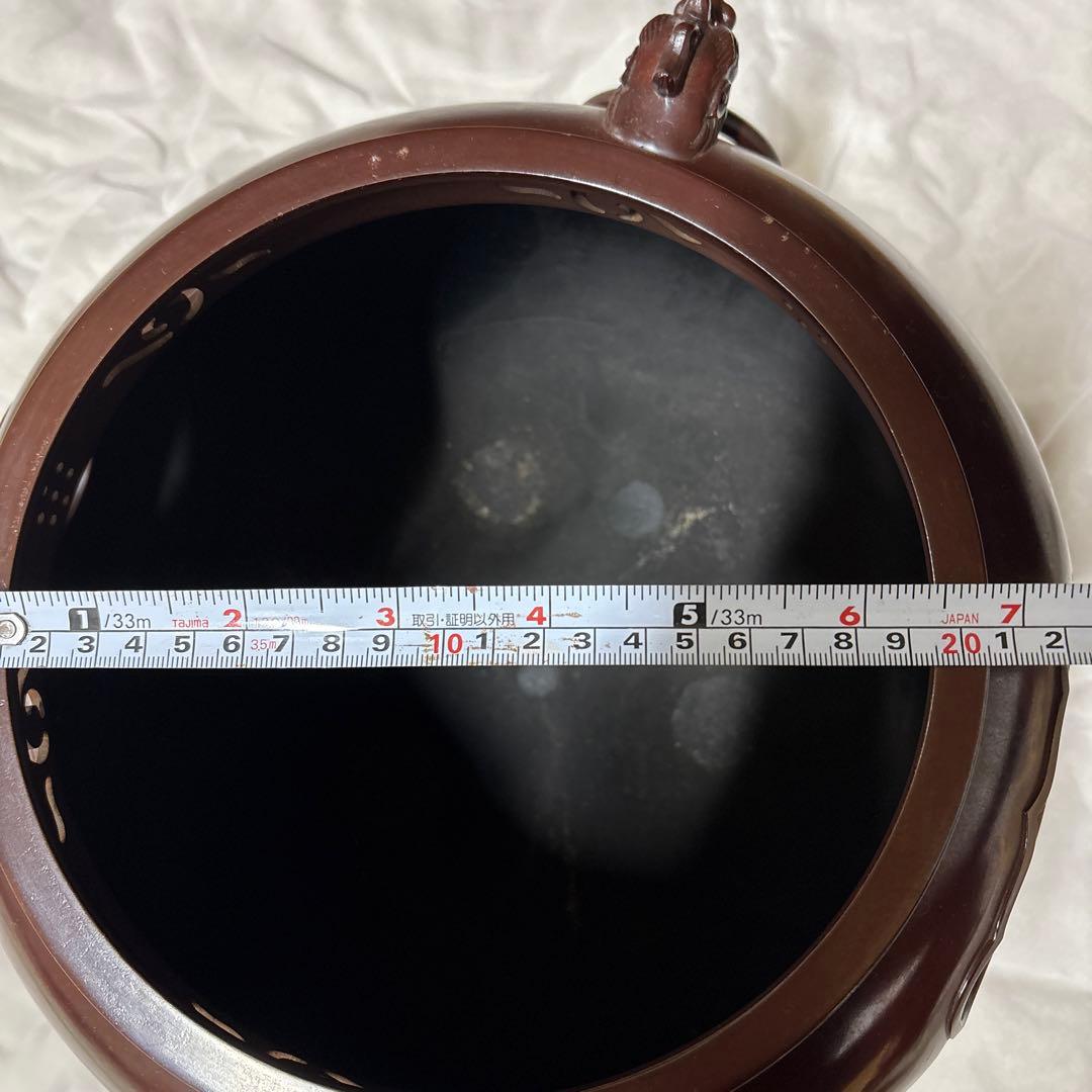 菊池正直 釜　一ノ瀬宗和 風炉　唐銅鬼面風炉　27日まで限定10%オフ‼️