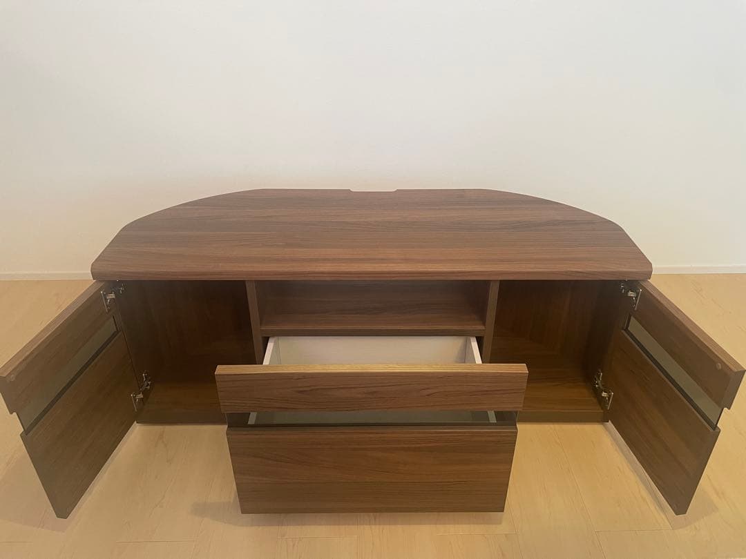 ディノス家具/隠しキャスター付きコーナーテレビ台 幅110cm ウォールナット