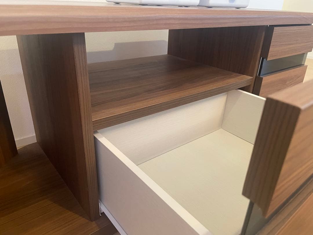 ディノス家具/隠しキャスター付きコーナーテレビ台 幅110cm ウォールナット