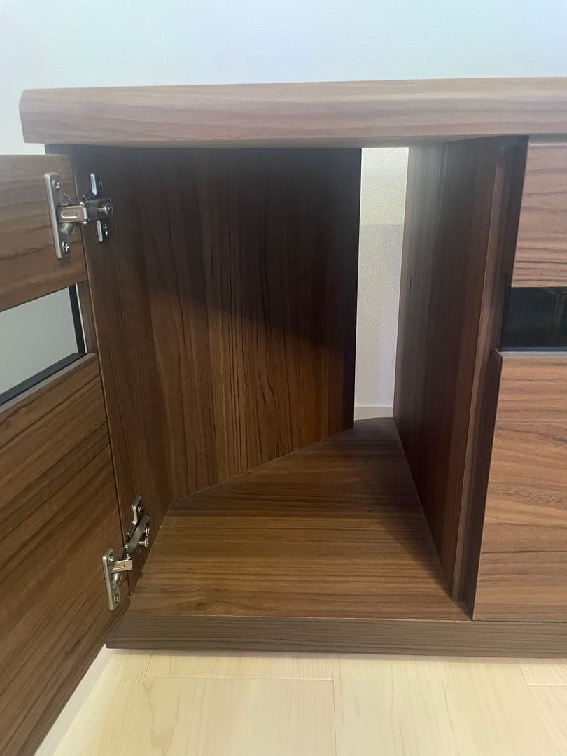 ディノス家具/隠しキャスター付きコーナーテレビ台 幅110cm ウォールナット