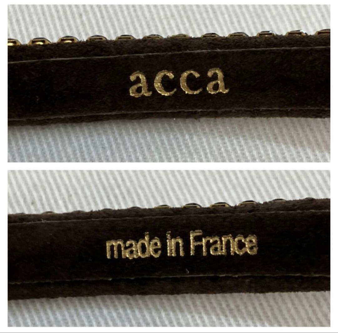 アッカ スワロフスキー カチューシャ ブロンズ ヘアアクセサリー 巾着付