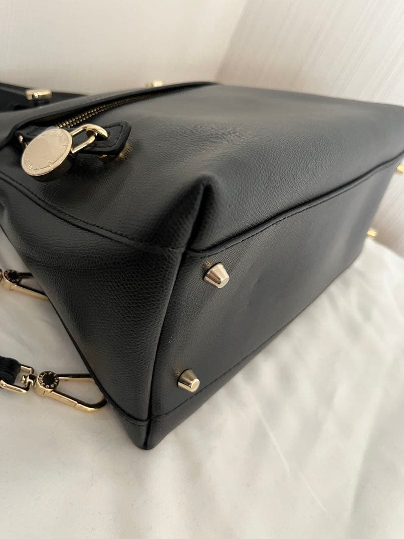 美品　FURLA フルラ パイパー/M/黒/ブラック/ショルダー付