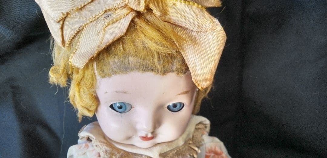 三越ドール　フラーティアイ　大正　昭和　サクラビスク　人形
