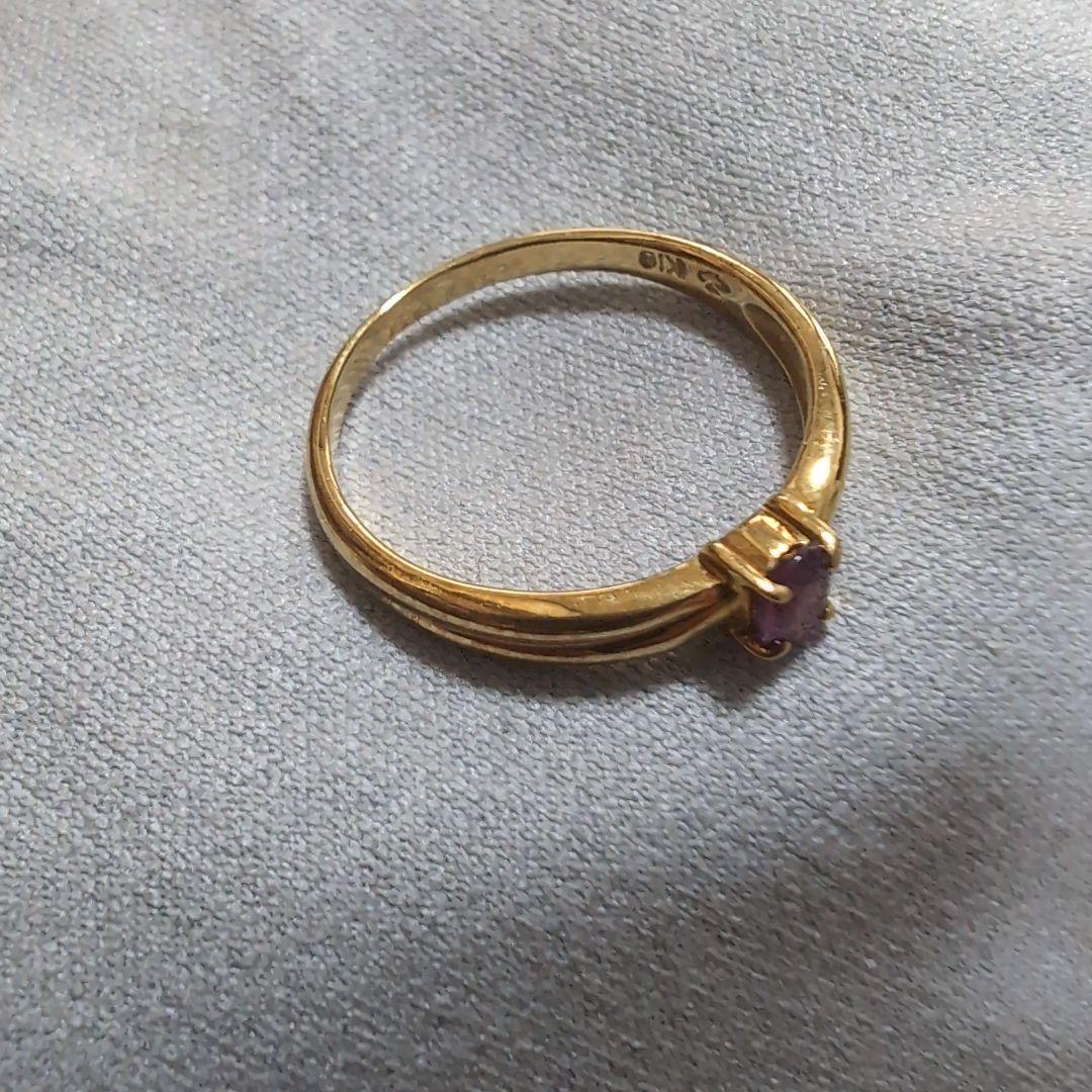 ゴールド　アメジスト リング