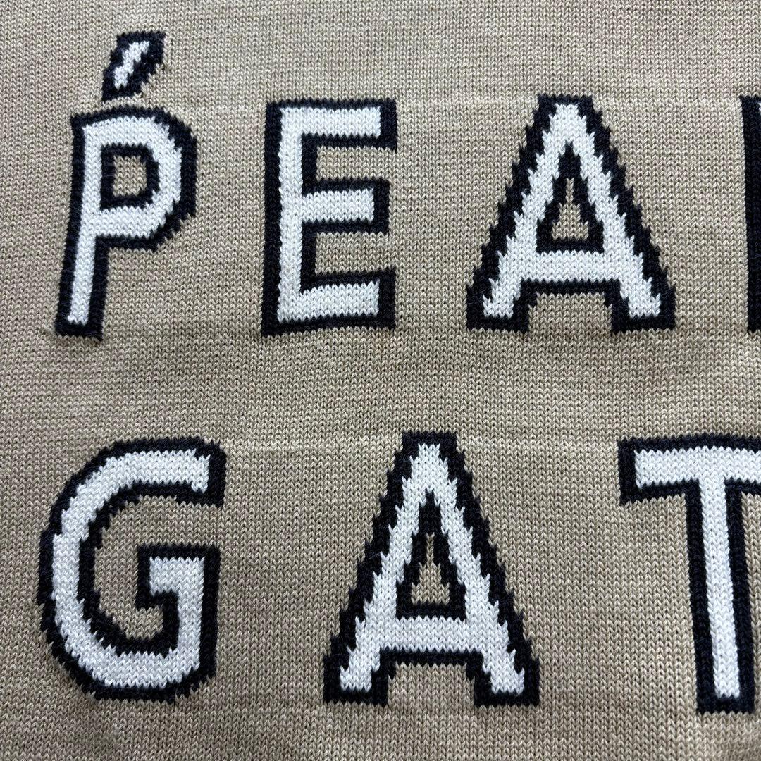 PEARLY GATES ニット セーター 編み込みロゴ ベージュ　サイズ2