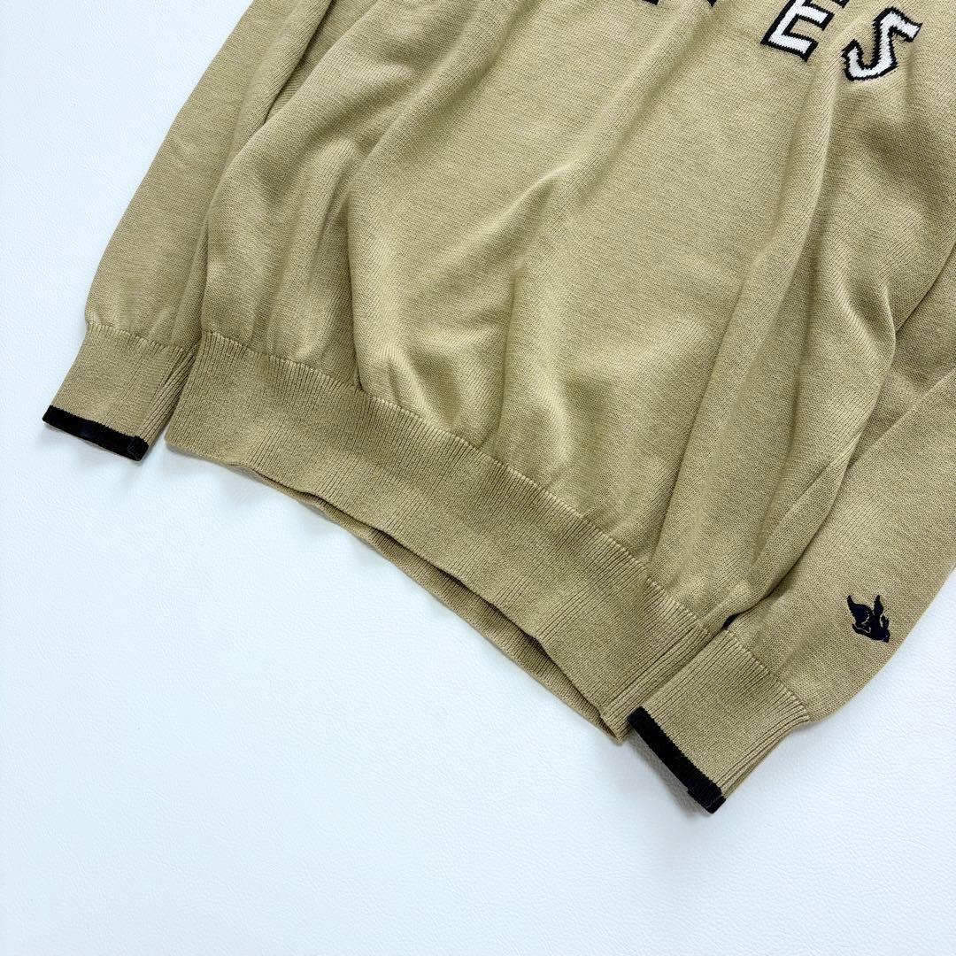 PEARLY GATES ニット セーター 編み込みロゴ ベージュ　サイズ2