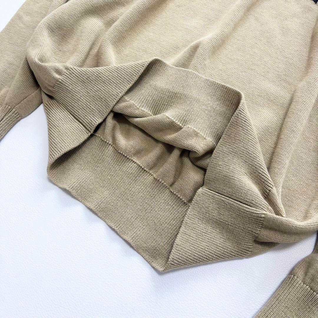 PEARLY GATES ニット セーター 編み込みロゴ ベージュ　サイズ2