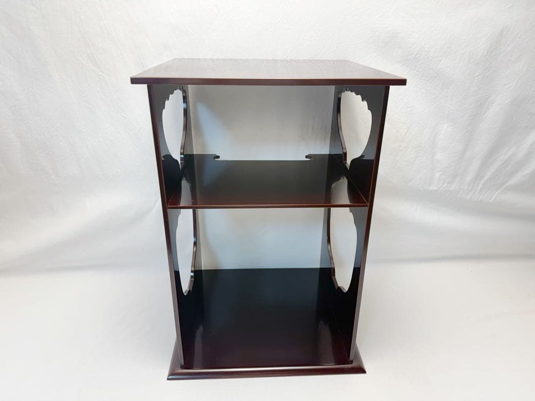 ほぼ未使用 茶道具 平安 祥雲作 溜塗 水指棚 紹鴎 染付水指 2点セット 共箱