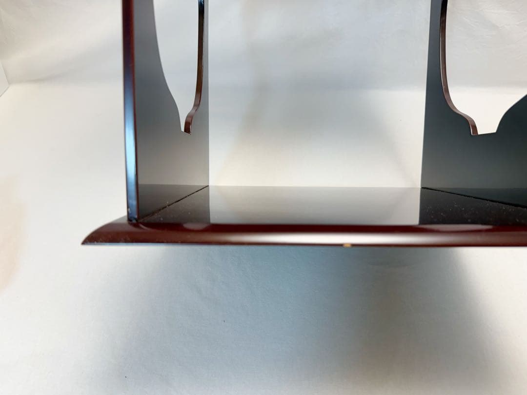 ほぼ未使用 茶道具 平安 祥雲作 溜塗 水指棚 紹鴎 染付水指 2点セット 共箱