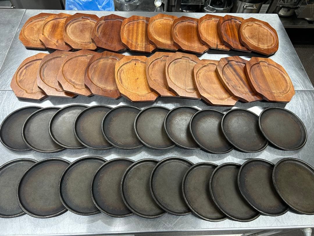 鉄製グリルプレート、専用の木製プレート