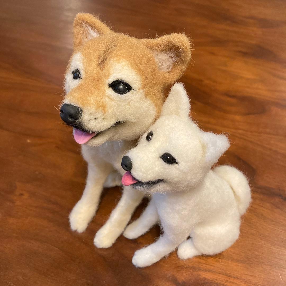 羊毛フェルト　柴犬　セット　置物