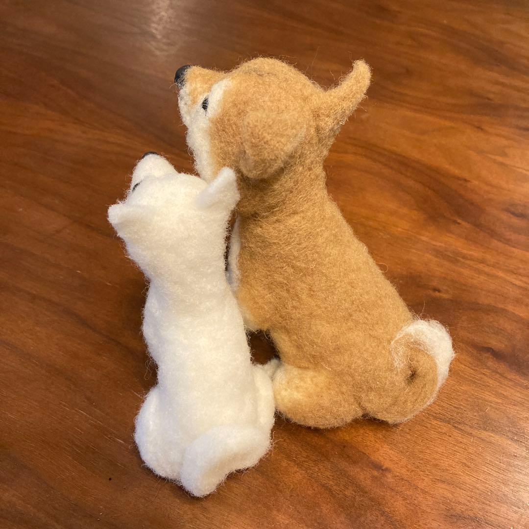 羊毛フェルト　柴犬　セット　置物
