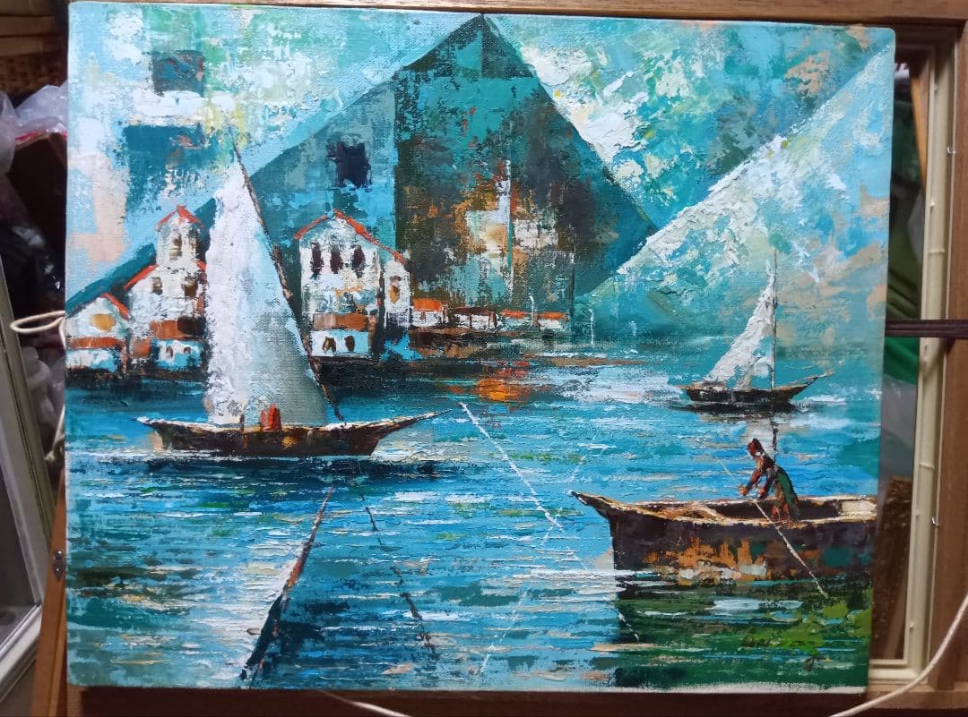 Ｆ８号モ゙ダンな秀作です写真10枚です油彩です