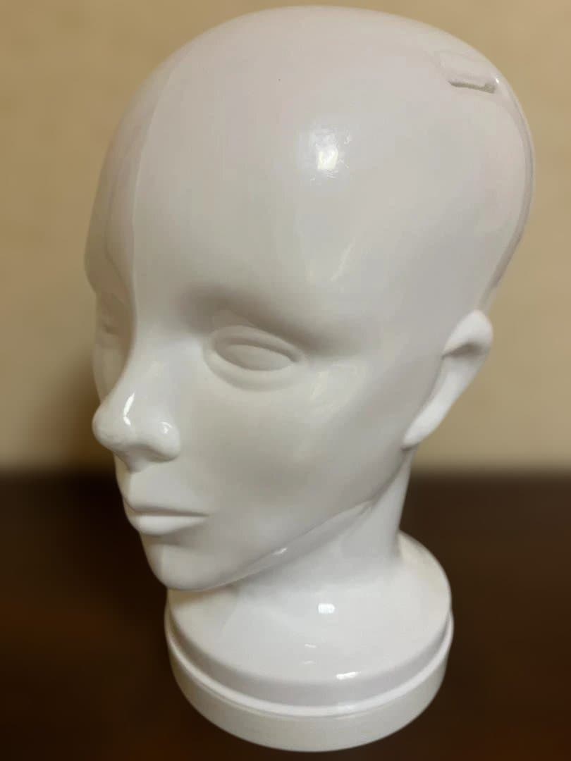 ホワイト プラスチックヘッドバンク マネキンヘッド 貯金箱 5体セット