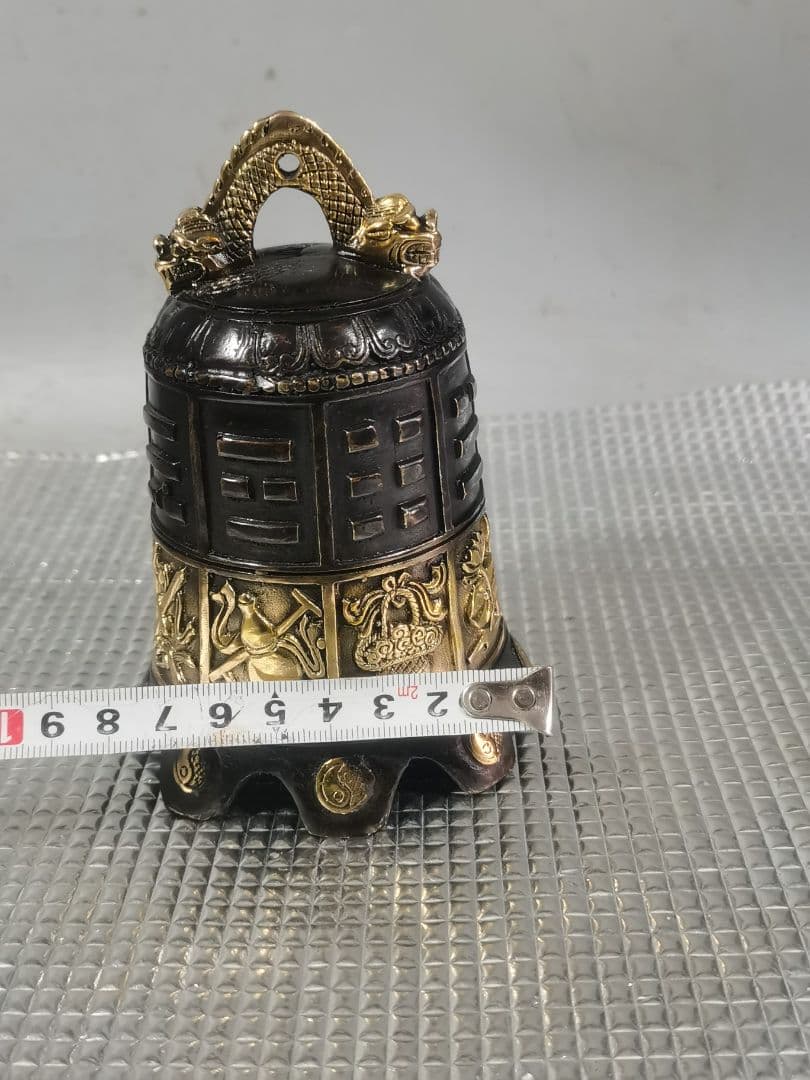 銅 細工 法器 寺銅鐘 八宝銅鈴 鎮宅 辟邪 開運 風水 招財 置物