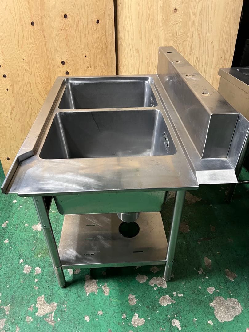 マルゼン 右側ソルイド2槽シンク1050x670x810(+150)
