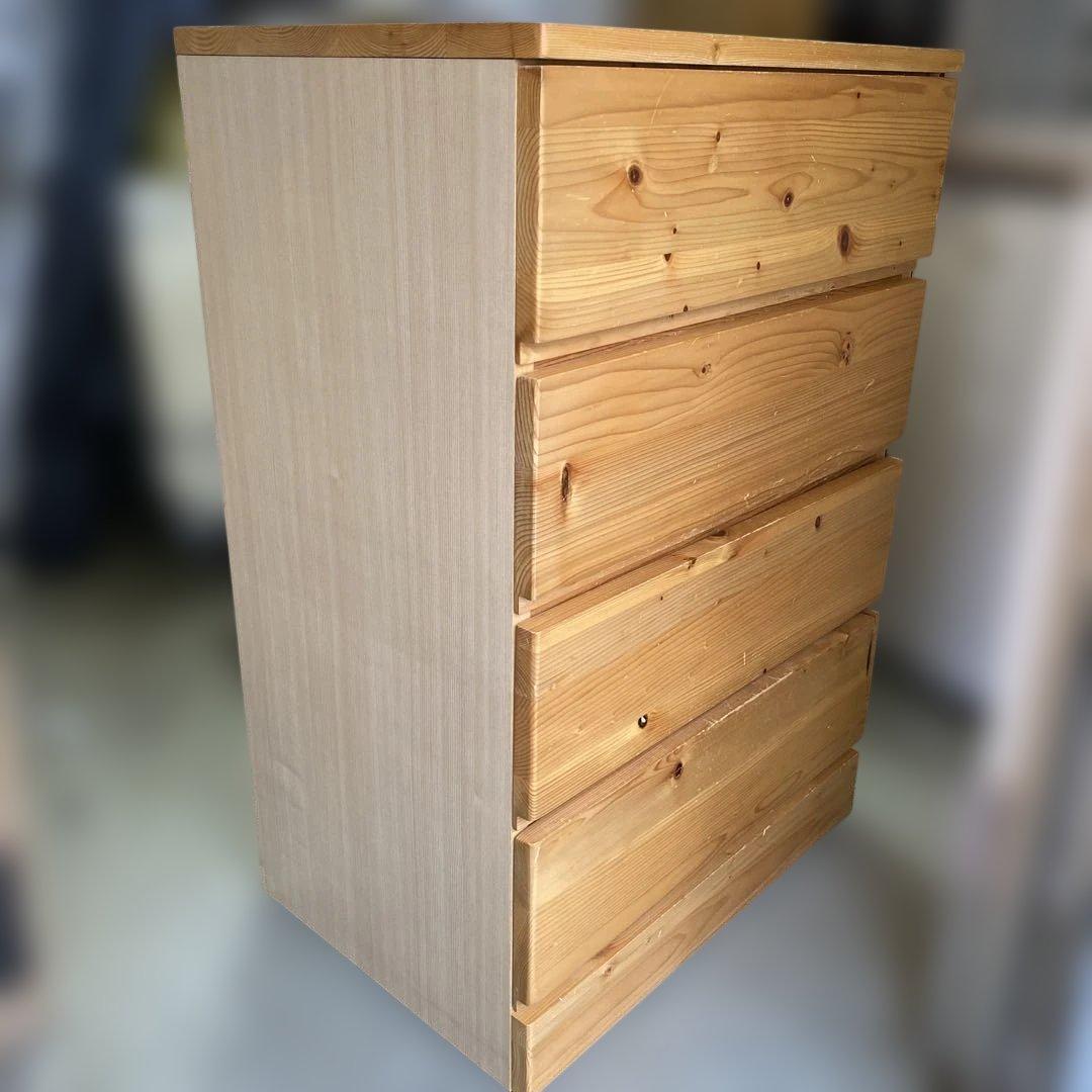 無印良品 パイン材チェスト4段 木製家具 タンス 衣類収納