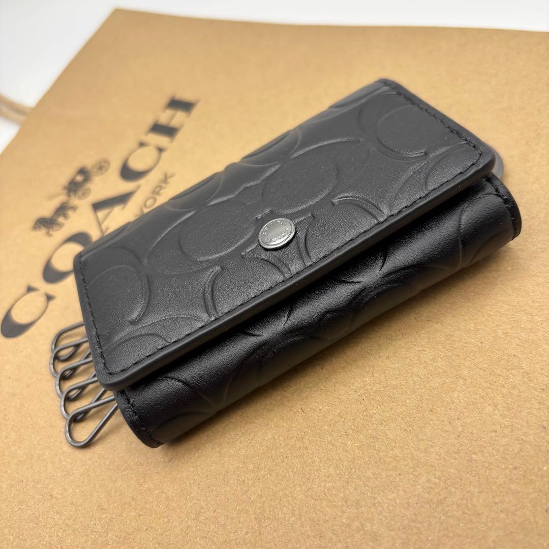 【COACH☆新品】☆ファイブ リング キー ケース☆シグネチャー レザー☆