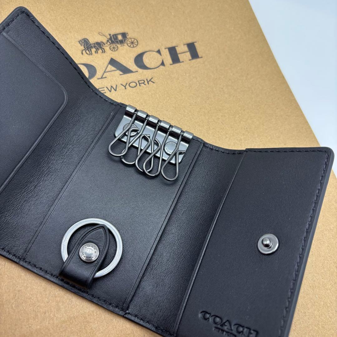 【COACH☆新品】☆ファイブ リング キー ケース☆シグネチャー レザー☆