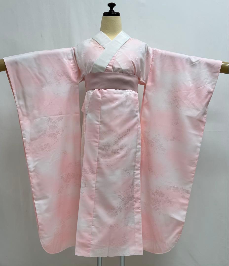 振り袖　フルセット　金彩加工　長襦袢付　刺繍入り　金通し　赤　花　664