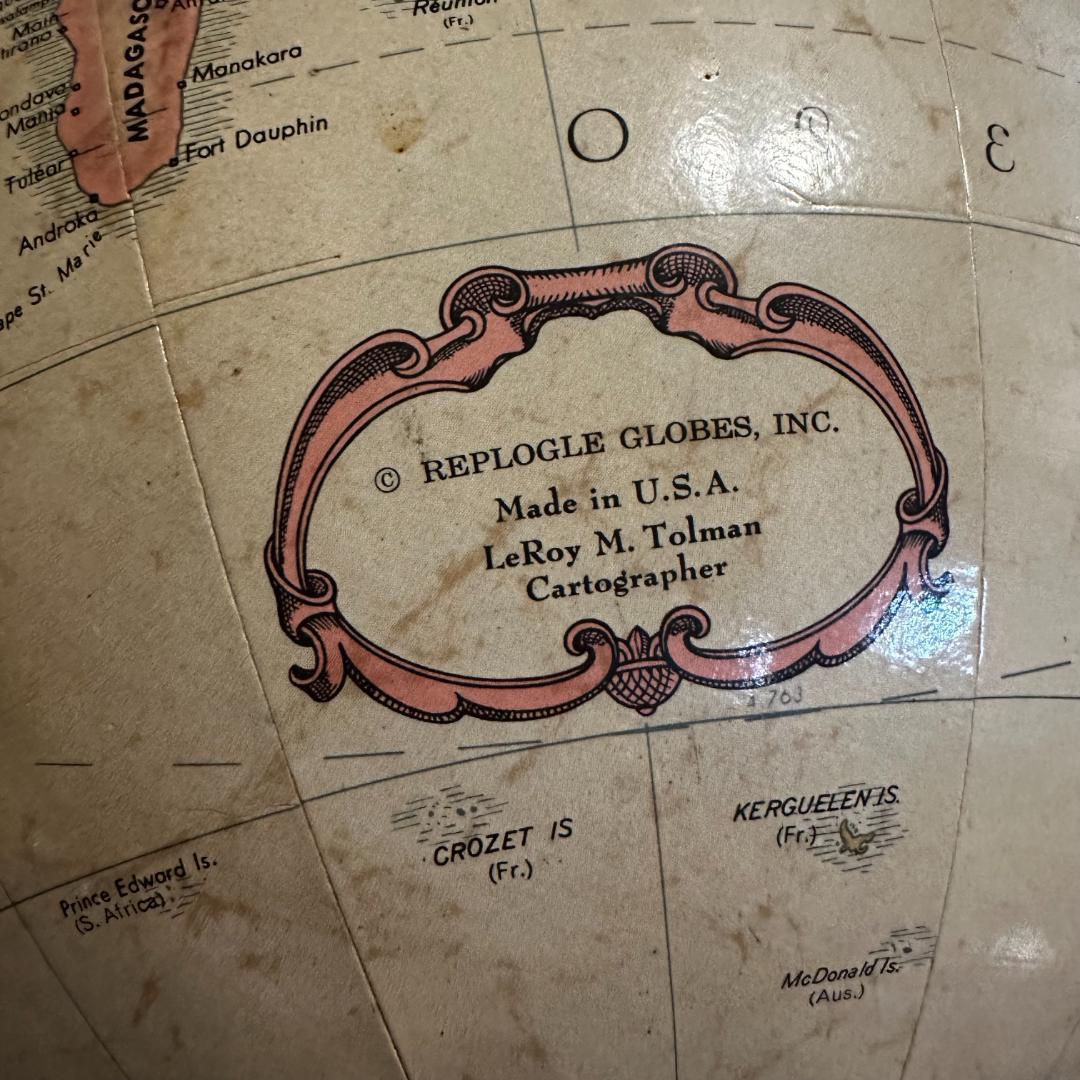 アメリカ製 ヴィンテージ地球儀 REPLOGLE GLOBES