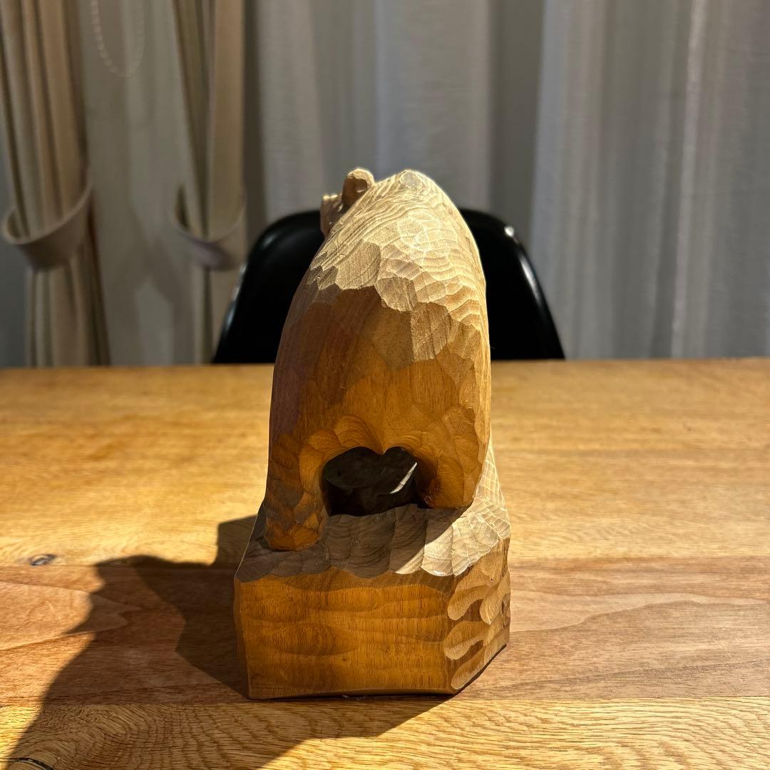 木彫り　熊　八雲