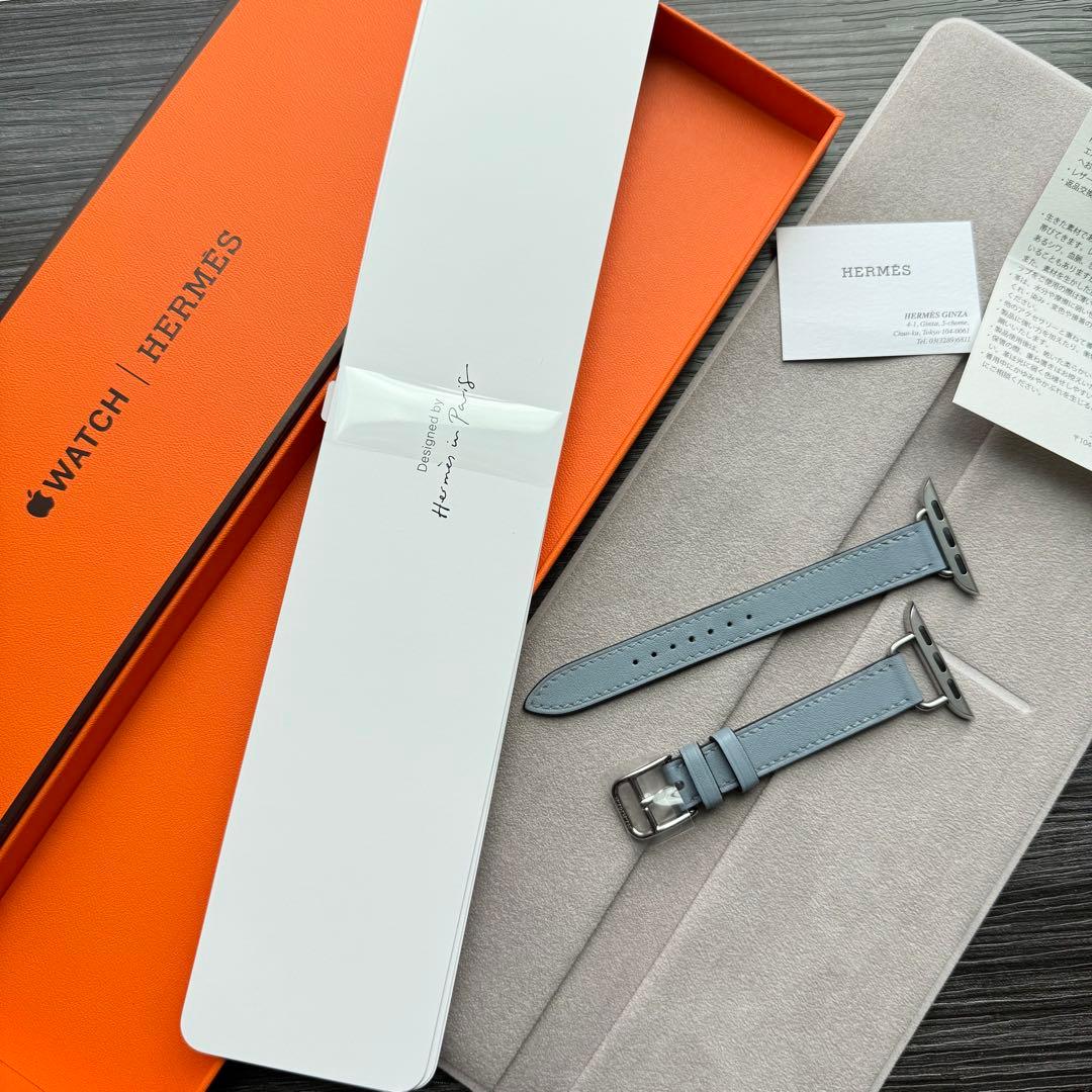 2593 ほぼ未使用　Apple Watch エルメス　ブルーラン　アトラージュ