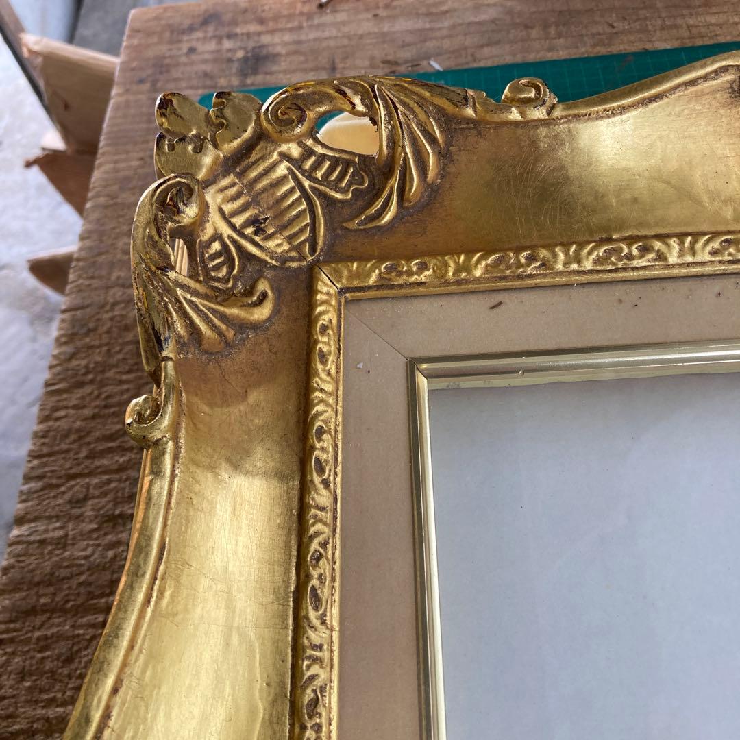 豪華金装飾 F4号 油彩額縁 ゴールドフレーム 布カバー 箱付き