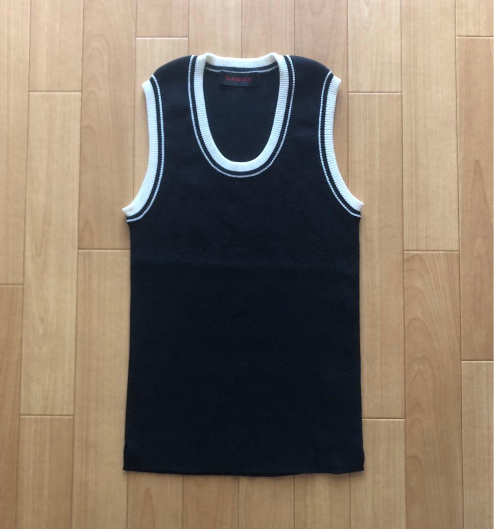 キャバン CABaN コットンカシミヤリブ ノースリーブ