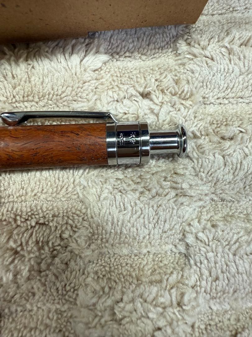 工房楔　花梨 ちぢみ杢 トラ杢 シャーペン 固定式口金付き 花梨紅白