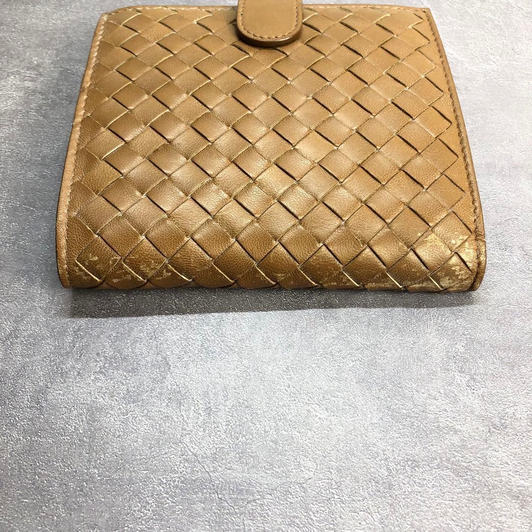 BOTTEGA　ボッテガヴェネタ　イントレチャート　ブラウン　レザー　折り財布