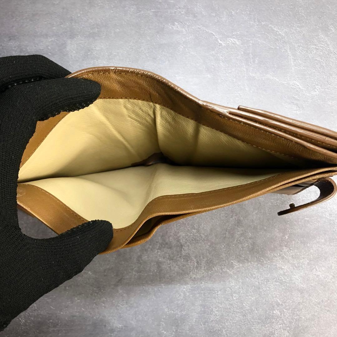 BOTTEGA　ボッテガヴェネタ　イントレチャート　ブラウン　レザー　折り財布